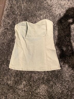 GUESS Strapless Light Mint Green Bustier Top